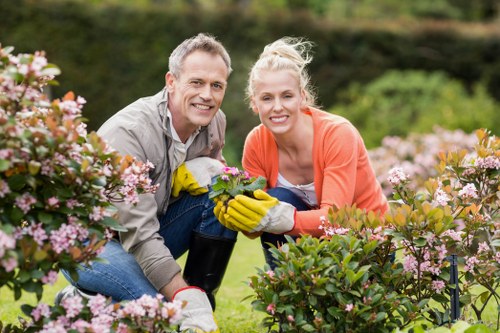Safe and professional landscaping team working outdoors in Wanstead